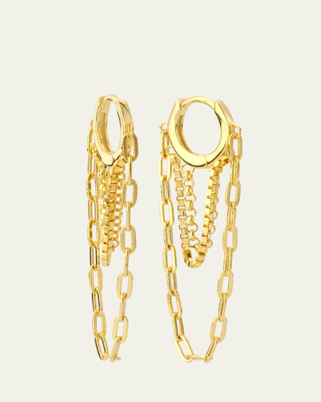 Paloma Chain Hoop Earrings